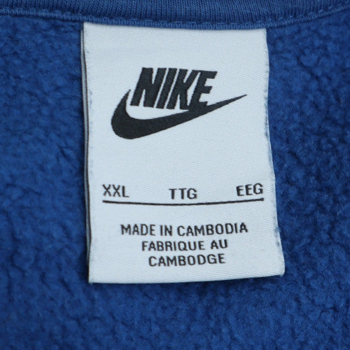 Nike Men's Blue 2XL Pullover Hoodie Fleece Logo Sweatshirt