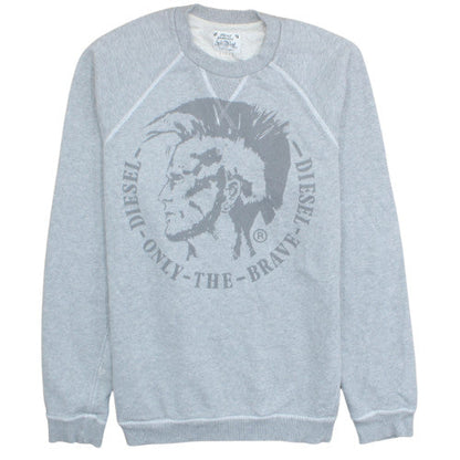 Diesel Men’s Grey Crew Neck Graphic Print Sweatshirt M