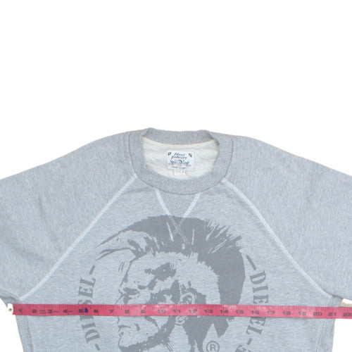 Diesel Men’s Grey Crew Neck Graphic Print Sweatshirt M