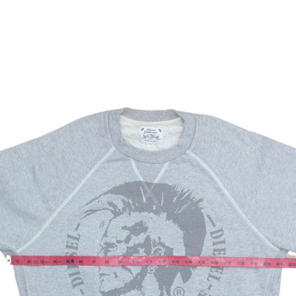 Diesel Men’s Grey Crew Neck Graphic Print Sweatshirt M
