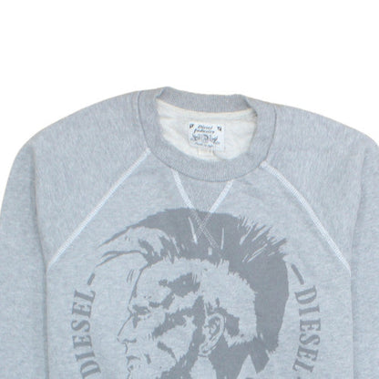 Diesel Men’s Grey Crew Neck Graphic Print Sweatshirt M