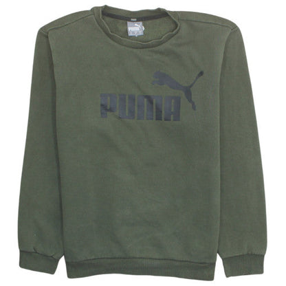 Puma Men's Green Crew Neck Pullover Sweatshirt Medium