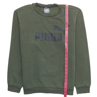 Puma Men's Green Crew Neck Pullover Sweatshirt Medium