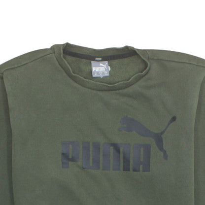 Puma Men's Green Crew Neck Pullover Sweatshirt Medium