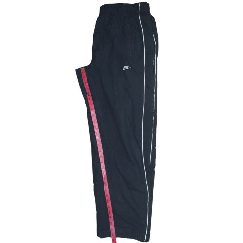 Nike Men's Black Track Pants L Elastic Waist Piped Joggers