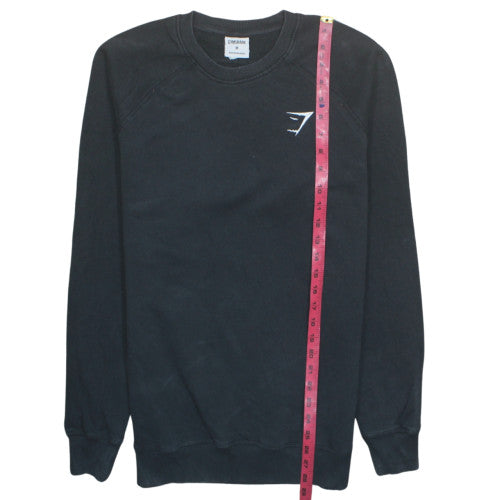Gymshark Men's Black Crew Neck Fleece Sweatshirt Size M Regular Fit