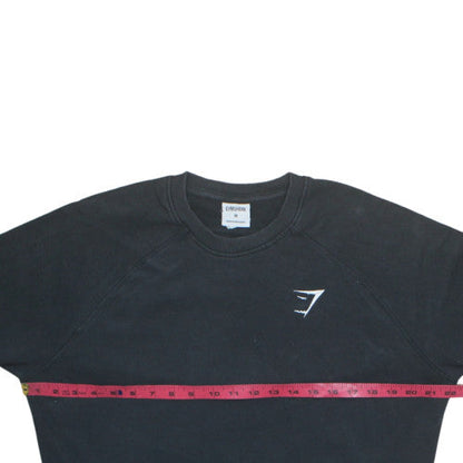 Gymshark Men's Black Crew Neck Fleece Sweatshirt Size M Regular Fit