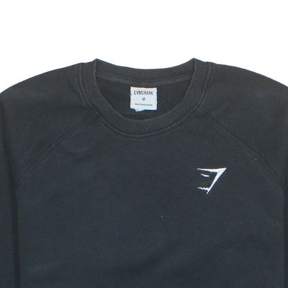 Gymshark Men's Black Crew Neck Fleece Sweatshirt Size M Regular Fit