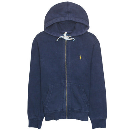 Ralph Lauren Men Blue Full Zip Hoodie M Fleece Classic Style