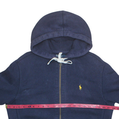 Ralph Lauren Men Blue Full Zip Hoodie M Fleece Classic Style