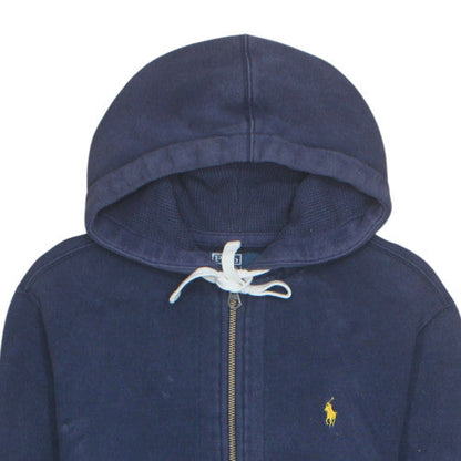 Ralph Lauren Men Blue Full Zip Hoodie M Fleece Classic Style
