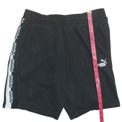 Puma Men's Black Large Sweat Shorts with Elastic Waist & Pockets