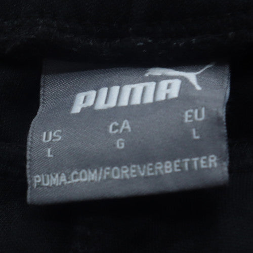 Puma Men's Black Large Sweat Shorts with Elastic Waist & Pockets