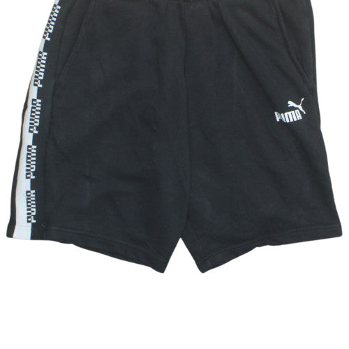 Puma Men's Black Large Sweat Shorts with Elastic Waist & Pockets