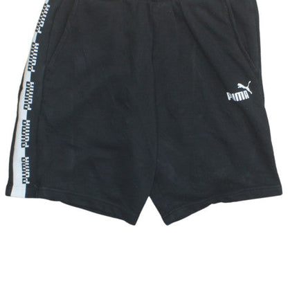Puma Men's Black Large Sweat Shorts with Elastic Waist & Pockets