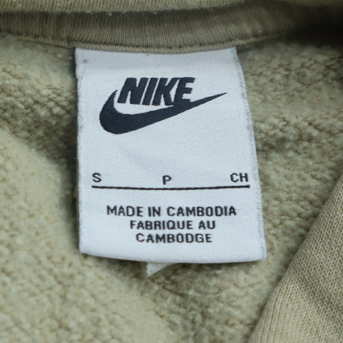 Nike Men's Beige Pullover Hoodie Small Regular Fit Fleece