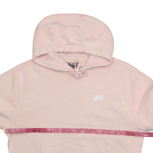 Nike Women’s Pink Pullover Hoodie M Cotton Blend Logo Sweatshirt