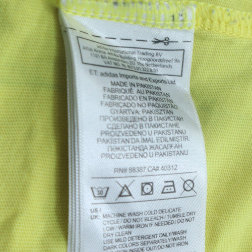 Adidas Men's Yellow & White Crew Neck Short Sleeve T-Shirt Size L
