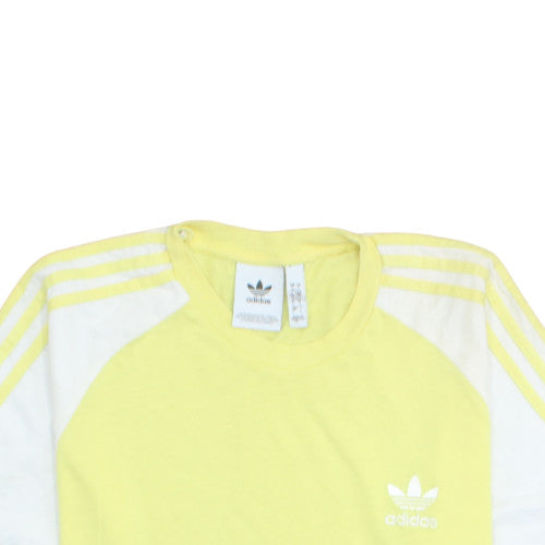 Adidas Men's Yellow & White Crew Neck Short Sleeve T-Shirt Size L