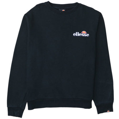 Ellesse Womens Black Crew Neck Pullover Sweatshirt UK 16 Cotton Blend