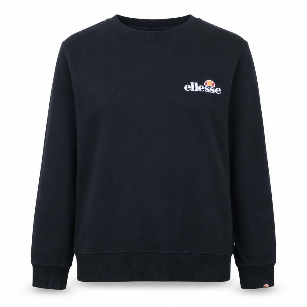 Ellesse Womens Black Crew Neck Pullover Sweatshirt UK 16 Cotton Blend