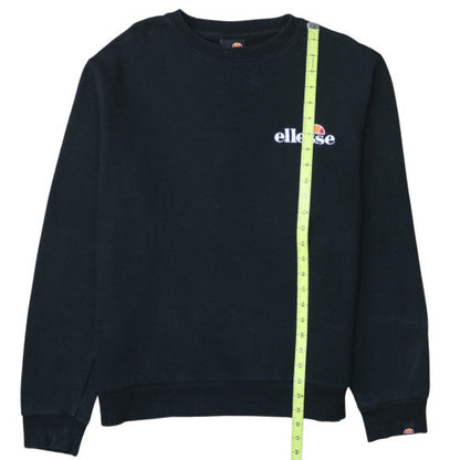 Ellesse Womens Black Crew Neck Pullover Sweatshirt UK 16 Cotton Blend