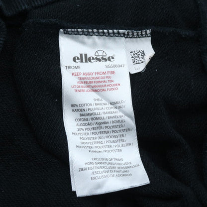 Ellesse Womens Black Crew Neck Pullover Sweatshirt UK 16 Cotton Blend