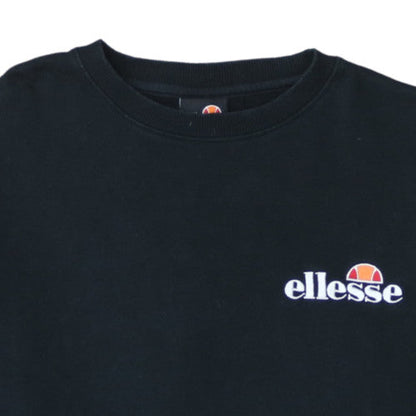 Ellesse Womens Black Crew Neck Pullover Sweatshirt UK 16 Cotton Blend