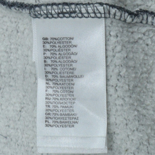 The North Face Men's Grey Green Pullover Hoodie L Logo Fleece Cotton Blend