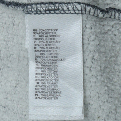 The North Face Men's Grey Green Pullover Hoodie L Logo Fleece Cotton Blend