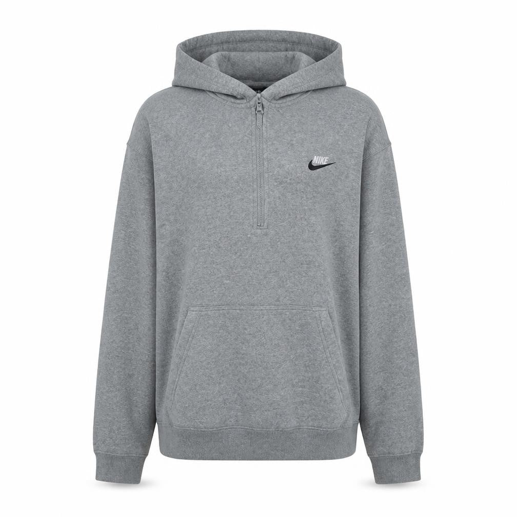 Nike Men's Grey Pullover 1/4 Zip Hoodie Sweatshirt M Regular Fit
