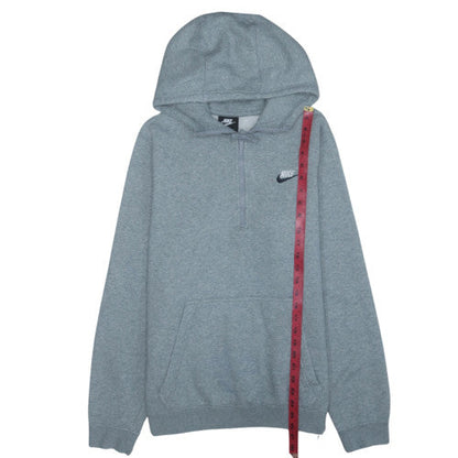 Nike Men's Grey Pullover 1/4 Zip Hoodie Sweatshirt M Regular Fit