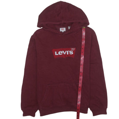 Levi's Men's Red Pullover Hoodie M Regular Fit Fleece Logo