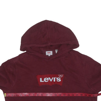 Levi's Men's Red Pullover Hoodie M Regular Fit Fleece Logo