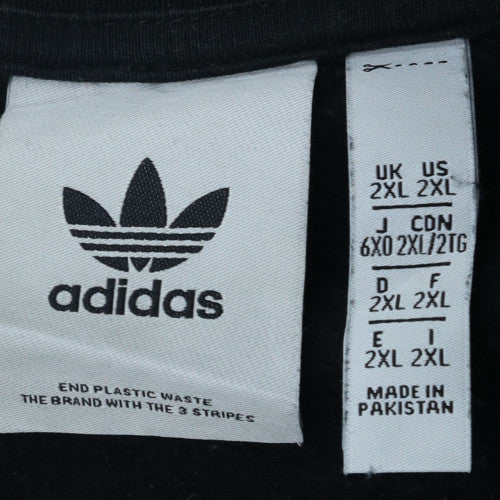 Adidas Men's Black 2XL Crew Neck Pullover Sweatshirt with Logo