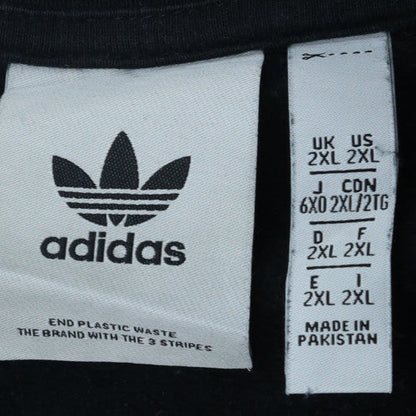Adidas Men's Black 2XL Crew Neck Pullover Sweatshirt with Logo
