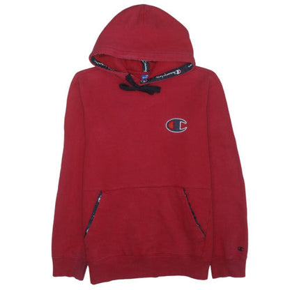 Champion Men's Red XL Pullover Hoodie with Logo Drawstring