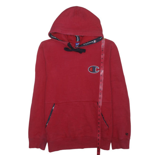 Champion Men's Red XL Pullover Hoodie with Logo Drawstring