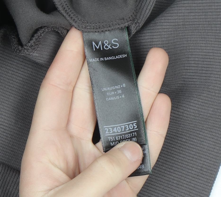 Marks and Spencer Goodmove Women Grey Size 8 Full Zip Sweatshirt