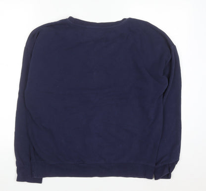 Next Womens Navy Rainbow Heart Graphic Pullover Sweatshirt Size 12 M