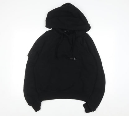 AllSaints Women's Black Small Organic Cotton Full Zip Hoodie