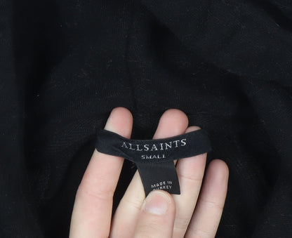 AllSaints Women's Black Small Organic Cotton Full Zip Hoodie