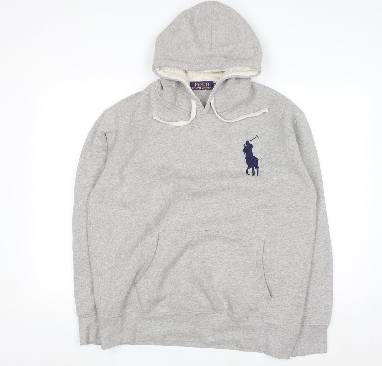 Ralph Lauren Men’s Grey XL Pullover Hoodie with Logo Embroidery