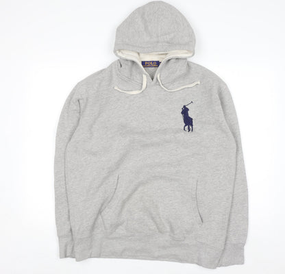 Ralph Lauren Men’s Grey XL Pullover Hoodie with Logo Embroidery