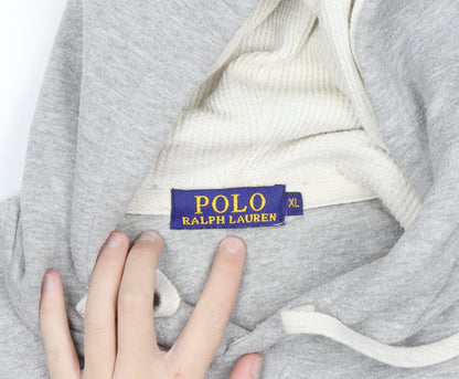 Ralph Lauren Men’s Grey XL Pullover Hoodie with Logo Embroidery
