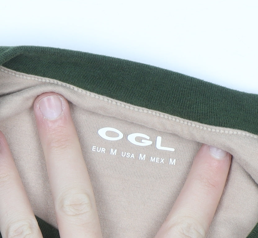 OGL Womens Green Crew Neck Pullover Sweatshirt Size 12