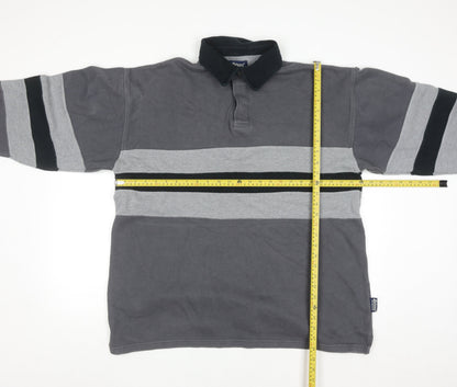 Watsons Heavies Men's Grey Long Sleeve Rugby Shirt L Cotton