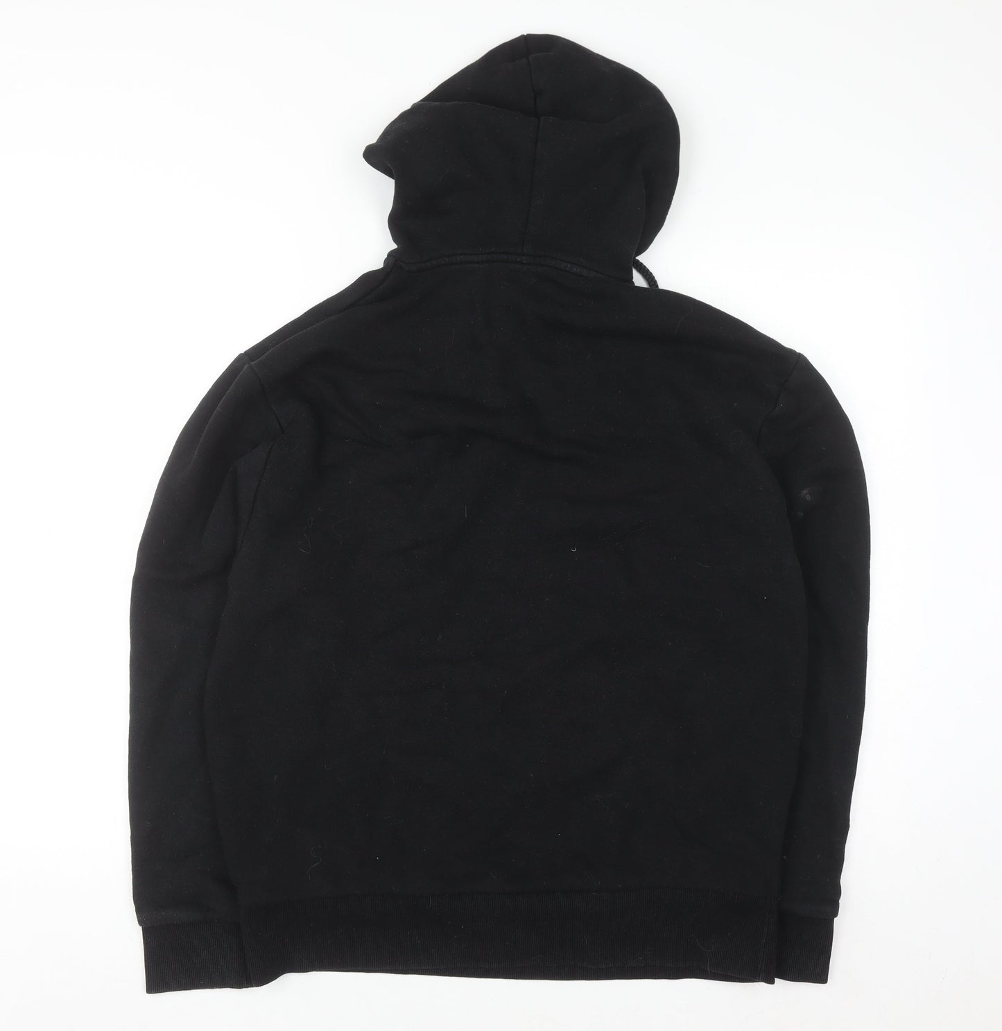 Collusion Men Black Pullover Hoodie M Regular Fit Cotton Blend