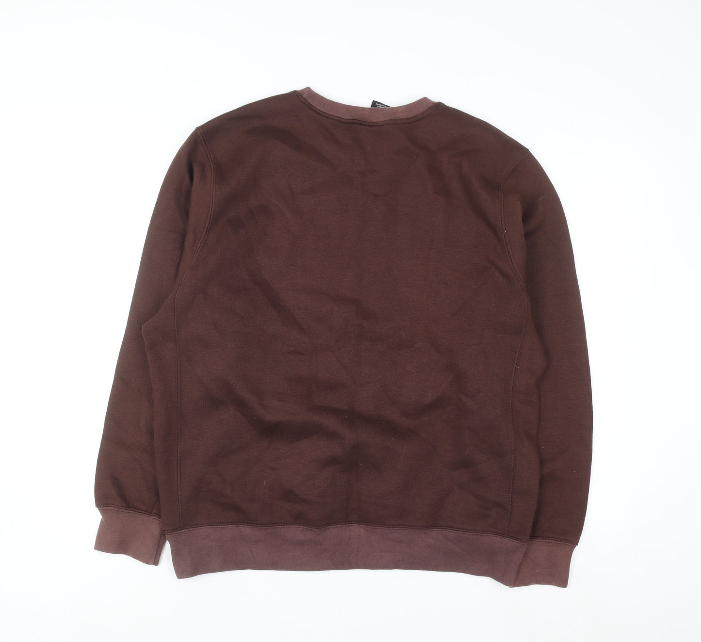 Nike Men Brown Logo Crew Neck Pullover Sweatshirt Size L
