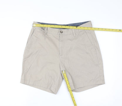 Nautica Men Beige 32W Chino Shorts Cotton Stretch Casual